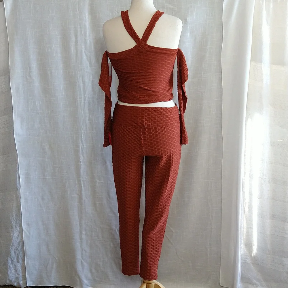 Brazilian leggings and crop jacket set  size Xlarge Honeycomb style - Picture 5 of 14